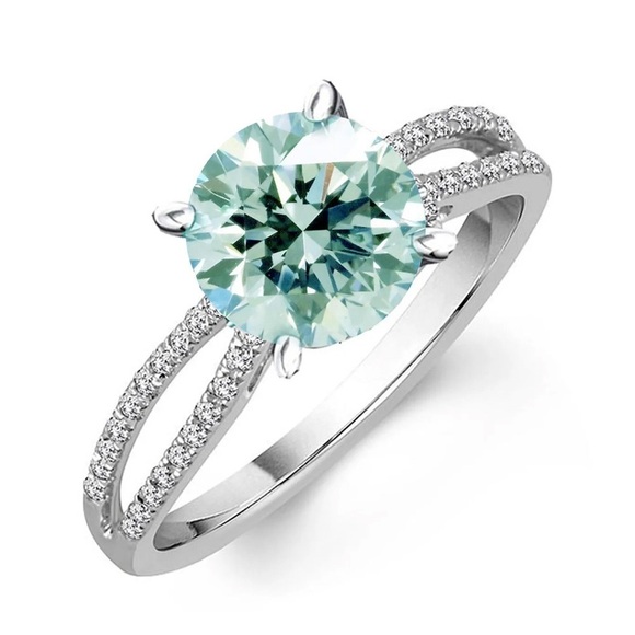 EXCEPTIONAL 1.8 Carat Icy Round Solitaire Moissanite Solid Sterling Ring - Picture 9 of 11